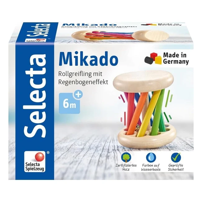 Hochet en bois Selecta 61034 - Stimule les sens - Fabriqué à la main en Allemagne