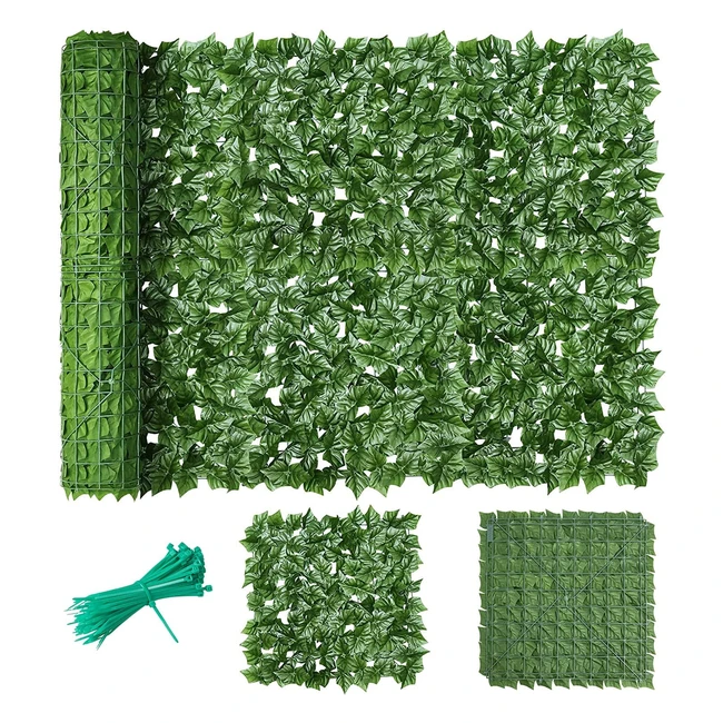 Artificial Ivy Fence Screening 5m x 1m Green Fencing Hedge Roll Wall Privacy