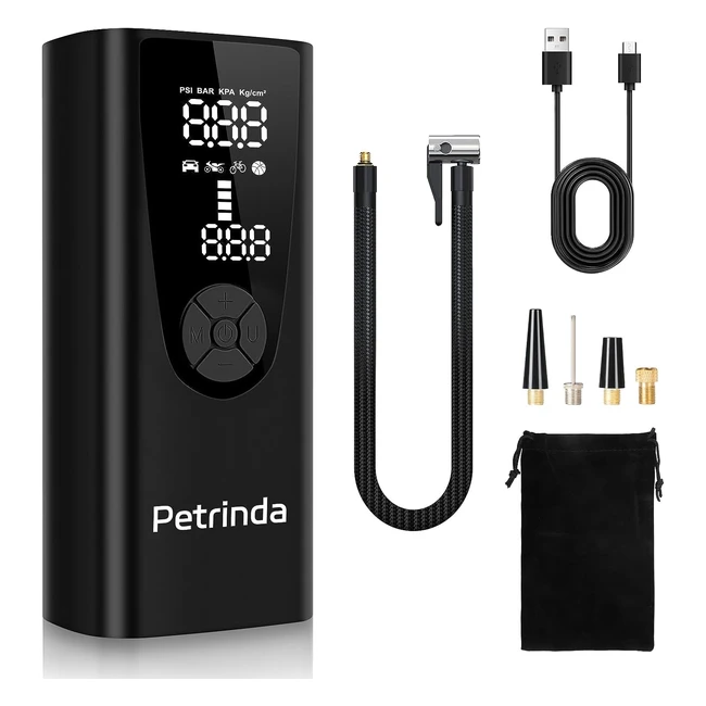 Petrinda Electric Tyre Inflator 150psi USB Rechargeable Battery