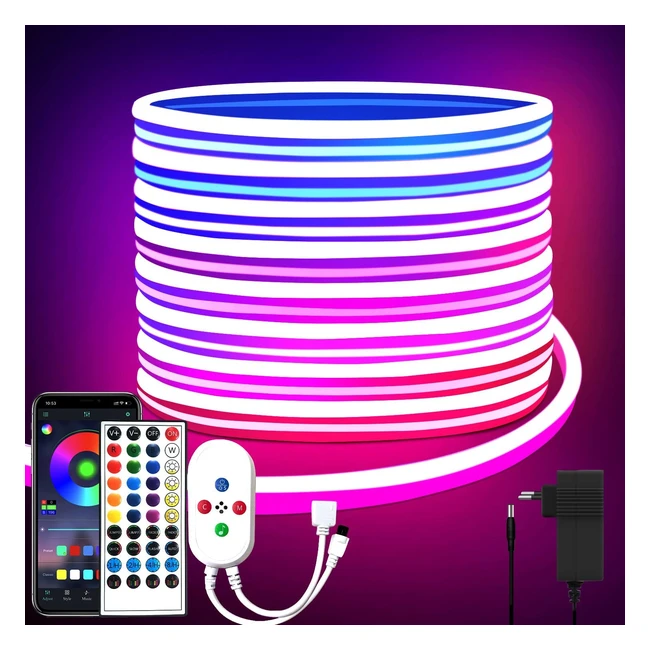 Segrass 10m Neon LED Strip App Control IP65 Wasserdicht RGB LED Strip