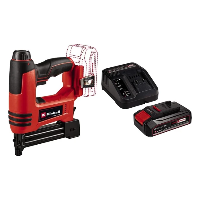 Einhell Tecn 18 Li Solo Power XChange Akku-Tacker Li-Ion 18V, max. 20 Schüsse pro Minute, inkl. 300 Nägel, 300 Klammern, 2,5 Ah Akku und Ladegerät