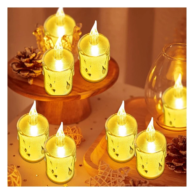 Fansir LED Tea Lights Candles 24 Pack - Flameless, Realistic, Battery Operated