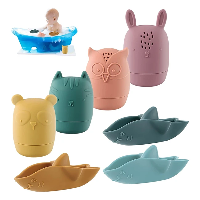 Silicone Mold-Free Baby Bath Toys for 1-3 Year Olds - Educational Sensory Floa