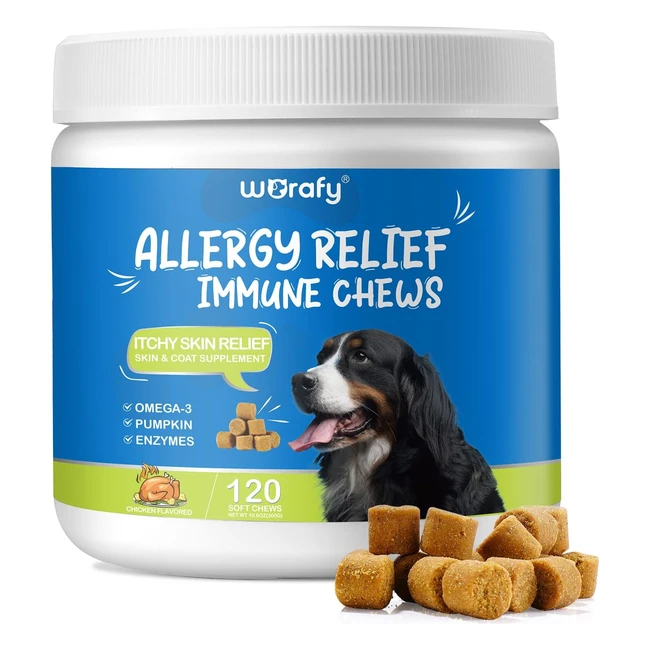 CJZTP Itch  Immunity Treats for Dogs - Allergy Relief Healthy Skin  Coat - 12