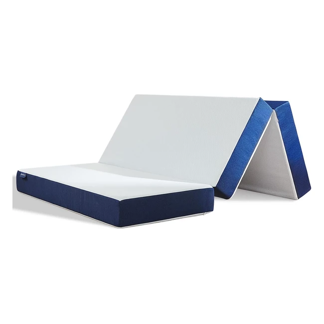 Molblly Folding Mattress Double - 10cm Memory Foam - Washable Cover - Pressure Relief - Bed in a Box