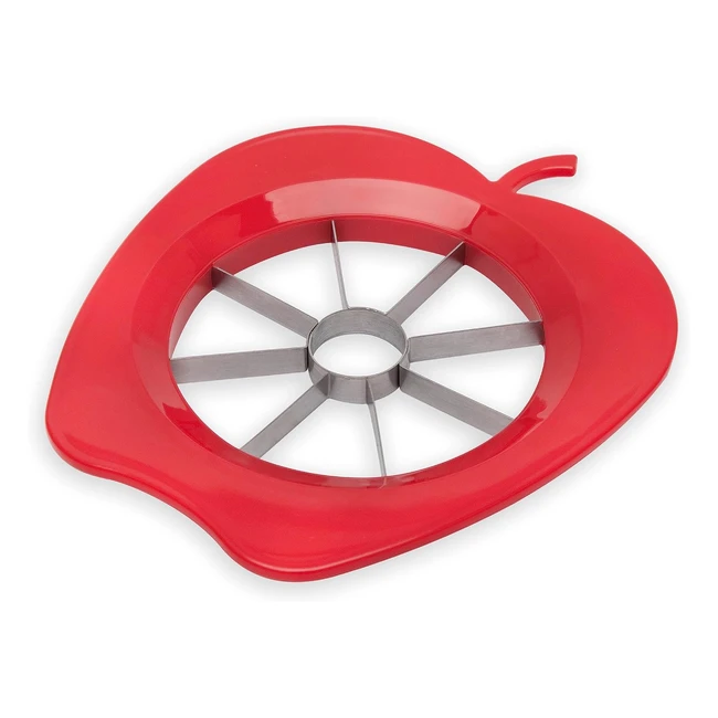 Coupe-pomme Fackelmann 42015 - Coupe 8 morceaux égaux - Acier inoxydable et plastique - Vert rouge - 16 x 14 x 15 cm