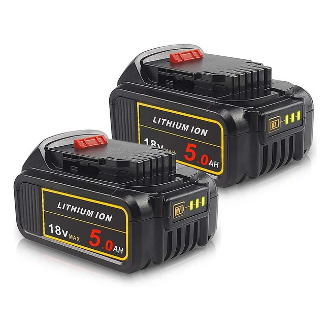 2PackQuPer DCB184 18V 50Ah Max XR Batteria Sostitutiva Compatibile con DeWalt -