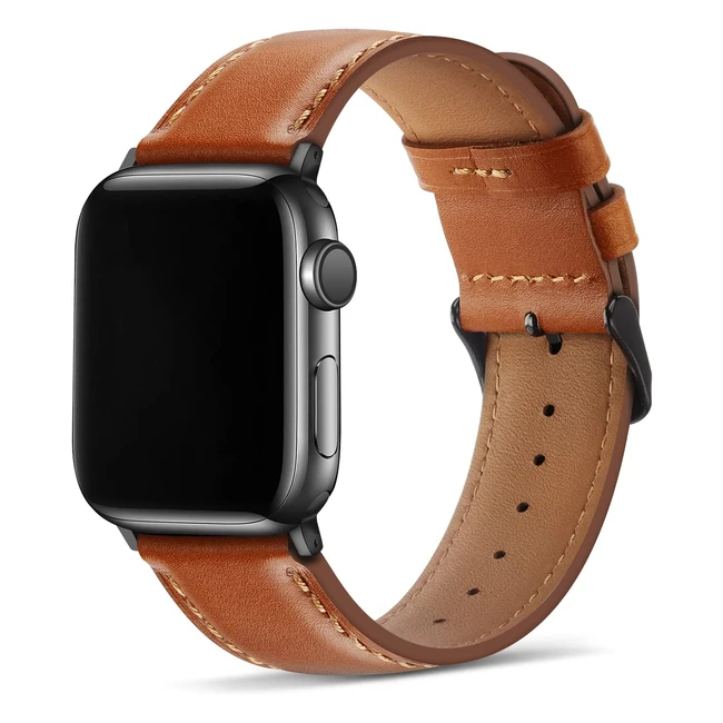 Tasikar Apple Watch Strap - Genuine Leather, Ultra 2/SE Series, Classic Brown