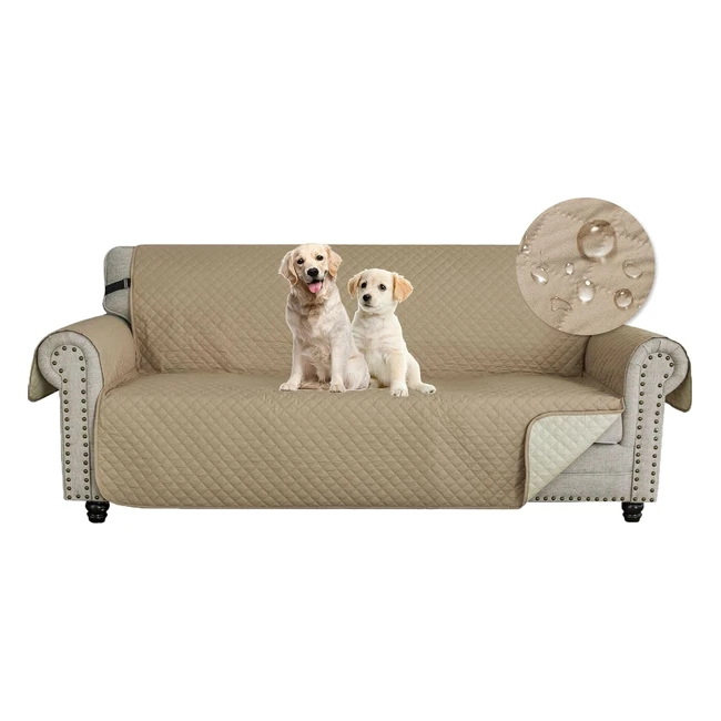 Housse Canapé 3 Places 177cm Imperméable - Protection Complète contre les Griffures et les Liquides - Facile à Nettoyer - Couleur Kaki