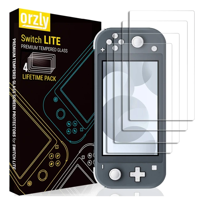 Nintendo Switch Lite 2019 Model Screen Protector - 4 Pack Tempered Glass, Easy Installation, Anti-Scratch