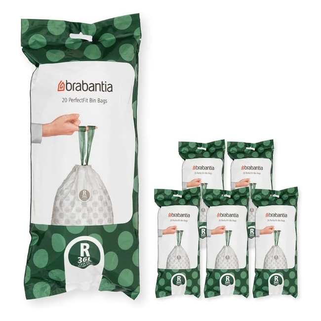 Sacs poubelle Brabantia PerfectFit Multipack - Ultra résistant - 36L - Code R