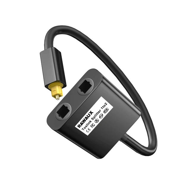 Répartiteur câble fibre optique audio Toslink, diviseur optique 1 en 2 sorties 02m, SPDIF, adaptateur câble optique audio pour TV/DVD/amplificateur/barre de son