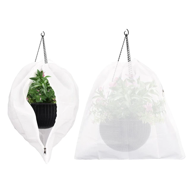 Abimars Garden Fleece Bags for Plants - 2 Pack 60x60cm - 80gsm Horticultural Frost Protection Jackets