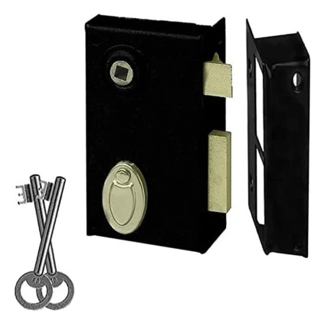 Serrure noire Abus 33365 - Version verticale, canon de 42mm, livrée avec 2 clés