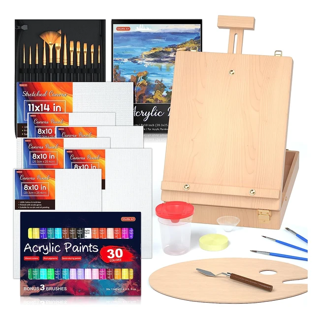 Coffret Peinture Acrylique Shuttle Art 59 pices - Kit Complet pour Enfants et 