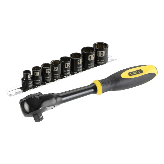 Juego Carraca Rotator Stanley 094606 - 9 Piezas - 38 Cromo Negro