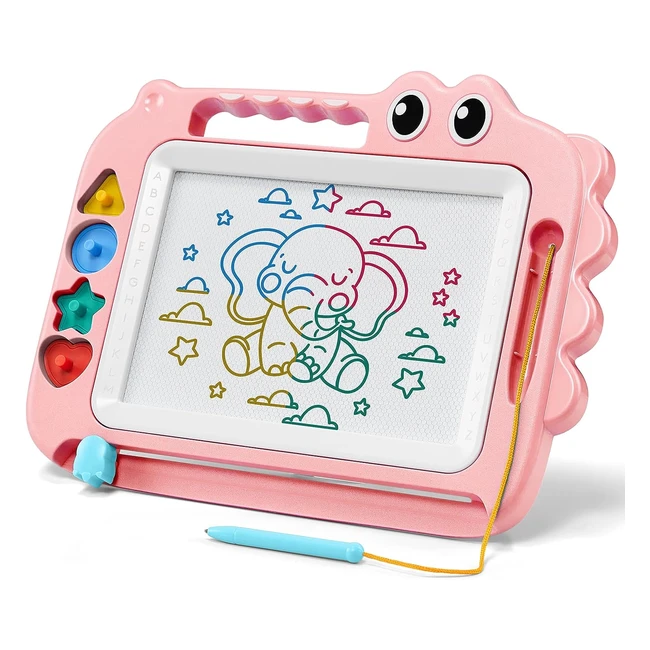 Tableau Magique Magnétique pour Enfants - Effaçable en Couleur - 4 Timbres - Cadeau Bébé Fille Garçon 3-5 ans