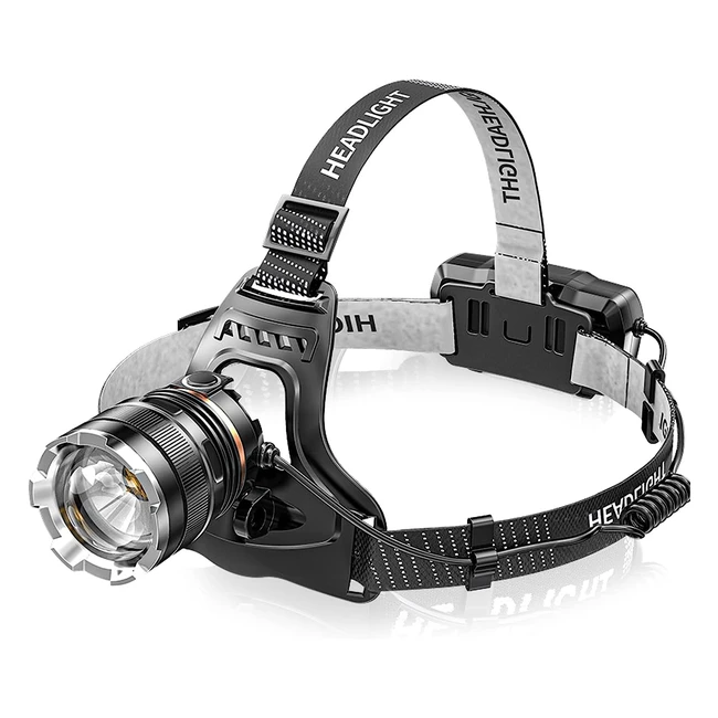 Rechargeable Head Torch - Super Bright 50000lm - 6 Modes LED Headlight - Motion Sensor - Waterproof - Adjustable - Camping Running Fishing Outdoor