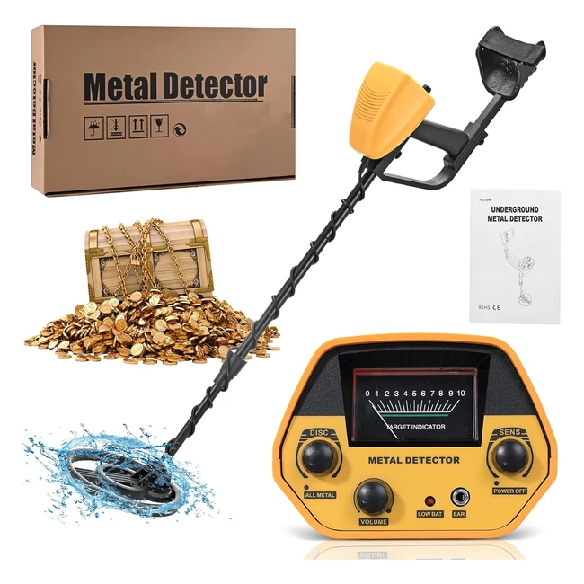 Detector de Metales para Niños y Adultos - Modo Metálico y Enmascarable - Impermeable - 2 lbs - 75 pulgadas - Aventura al Aire Libre