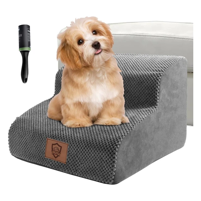ZNM Dog Stairs for Bed and Sofa - Portable Foam Steps - 2 Steps - Non-Slip - Sma