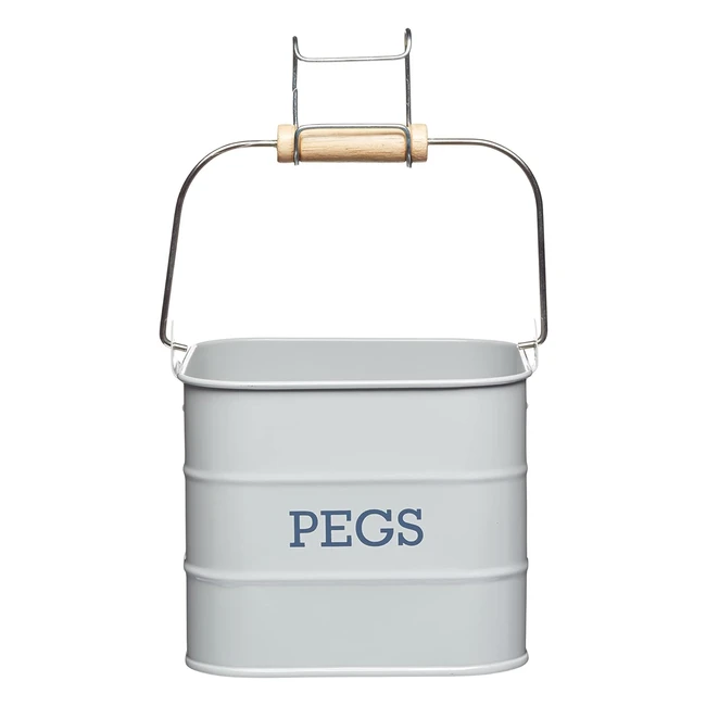 Contenedor de pinzas KitchenCraft Living Nostalgia, gris, 11x11x17 cm