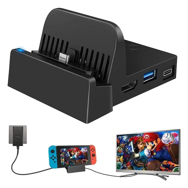 Switch Dock for Nintendo Switch OLED - Portable Charging Stand w 4K HDMI  USB 