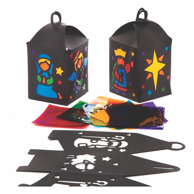 Kits de lanternes sur la nativit - Effet vitrail - Paquet de 4 - Loisirs cra