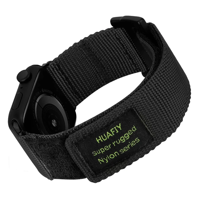 Bracelet de sport en nylon pour Apple Watch - Compatible avec iWatch Series 8-1 - Design velcro - Réf: HUAFIY