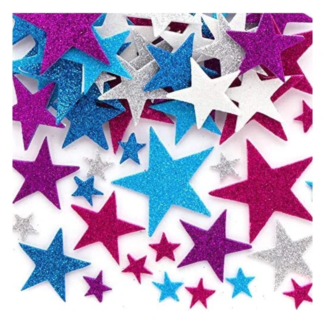 Autocollants d'étoile hivernale en mousse pailletée - Pack de 195 autocollants pour enfants