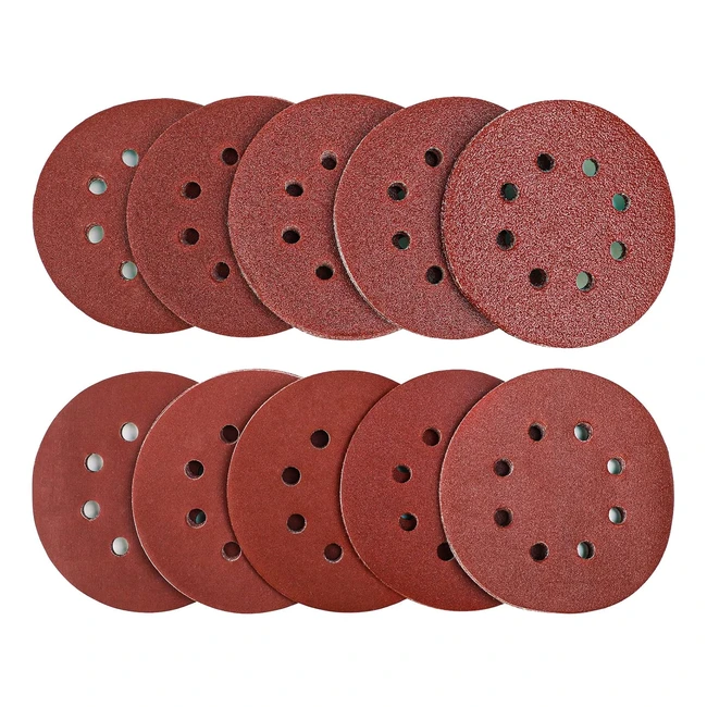 100pcs Augola Sanding Discs Pads - Hook and Loop - 40-400 Grits - 125mm - Random Orbital Sander