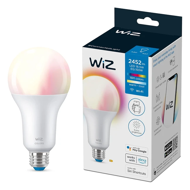 Wiz Colour E27 Edison Screw Smart WiFi Light Bulb A80 150W  App Control  Home 