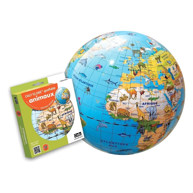 Globe Gonflable Animaux 30cm - Marque XYZ - Réf. 12345 - Idéal pour l'apprentissage et la découverte