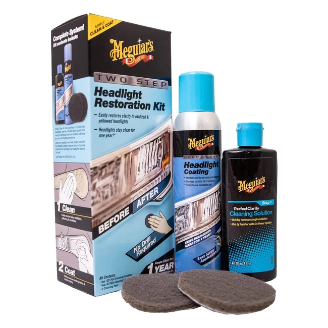 Kit Ripristino Fanali Meguiars G2970EU - Trasparenza Duratura - Fino a 12 Mesi