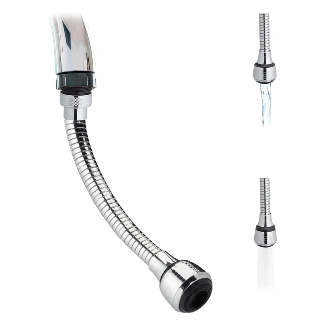 Flexible Tap Extension - Save Water Rinse Dishes - 2 Jet Types - M16 to M24 - 3