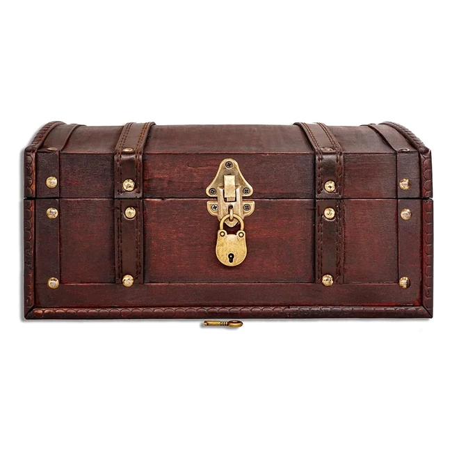 Caja de Madera Flanders 30x20x15cm - Cofre del Tesoro Pirata Vintage - Hecha a Mano