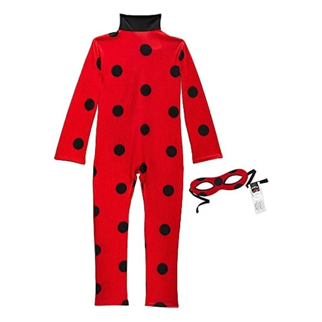 Disfraz Ladybug Clásico para Niñas - Rubies - Ref. 1234 - Incluye Máscara Oficial - Ideal para Carnaval, Halloween, Navidad y Cumpleaños