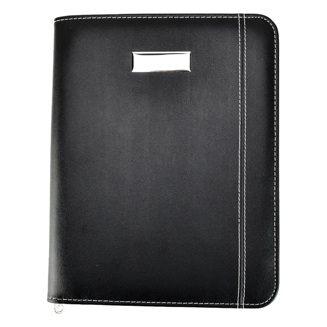 Arpan Similicuir Noir Pour Dossier de Conférence A5 avec Bloc-notes, Calculatrice, Stylo, Cartes