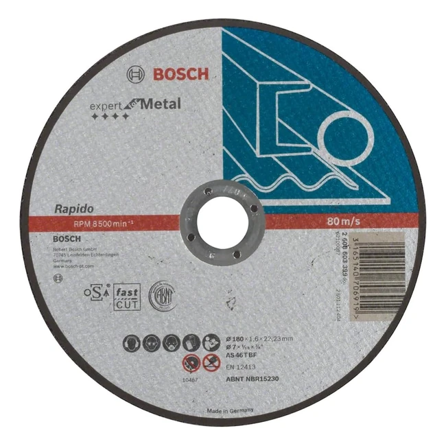 Disque trononneur Bosch Expert for Metal Rapido AS 46 T BF 180 mm 16 mm