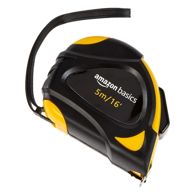 Amazon Basics Selflocking Tape Measure 48m Scale Mid Accuracy Yellow