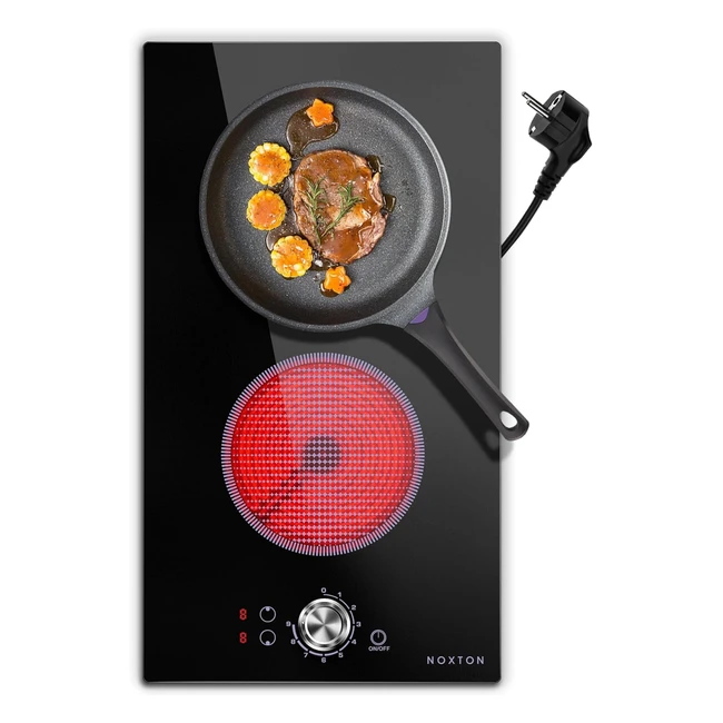 Placa vitrocerámica Noxton 2 fuegos 52cm - Placas de cocina eléctricas con cerradura de seguridad y control táctil