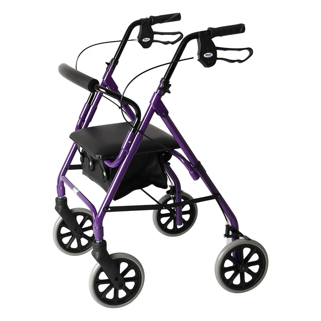 Days Lightweight Folding Rollator Walker | Purple | 105Medium