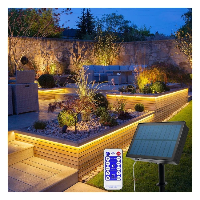 Striscia LED Solare 5m Bianco Caldo - Cciland - Ref 12345 - Super Luminoso e Fa