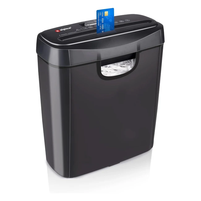 Trituradora de Documentos Alpina Destructora de Papel y Tarjetas de Crédito - 190W - Negro