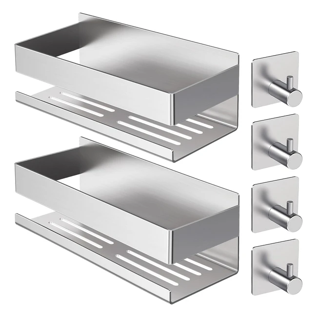 Estante de Baño Aiker 2pcs Mejorado Sin Taladro - Acero Inoxidable 304