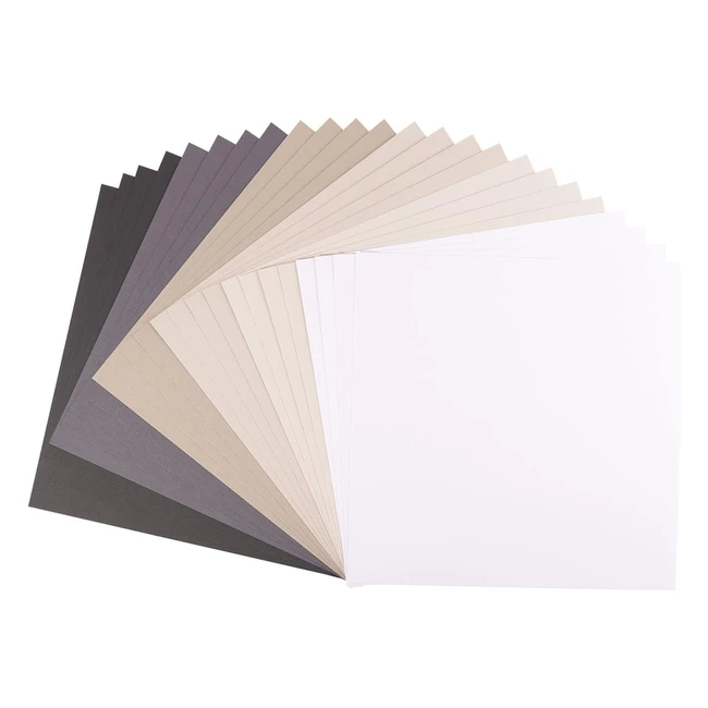 Papier cartonné créatif Florence Vaessen - Blanc et Noir - 216g - 305x305 cm - 24 feuilles - Texture pour peinture et scrapbooking