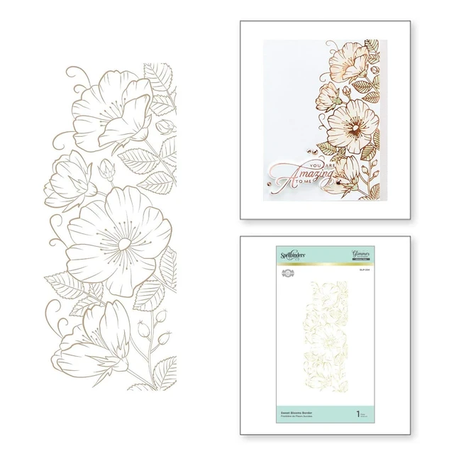 Ensemble de bordure Sweet Blooms Spellbinders Becca Feeken - Réf. XYZ - Décoration métallique pour cartes, scrapbooking et bricolage