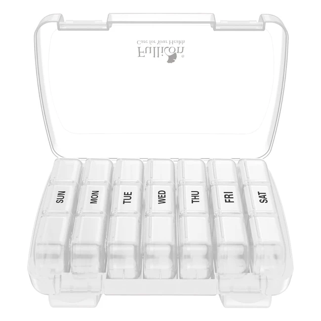 Fullicon Travel Pill Organiser - 7 Day 3 Times Weekly Pill Box with Large Compartment - Medication Vitamin Supplement and Fish Oil Supplements