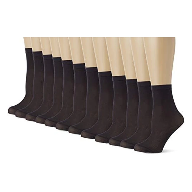 Calcetines transparentes de mujer, resistencia y comodidad, pack de 12