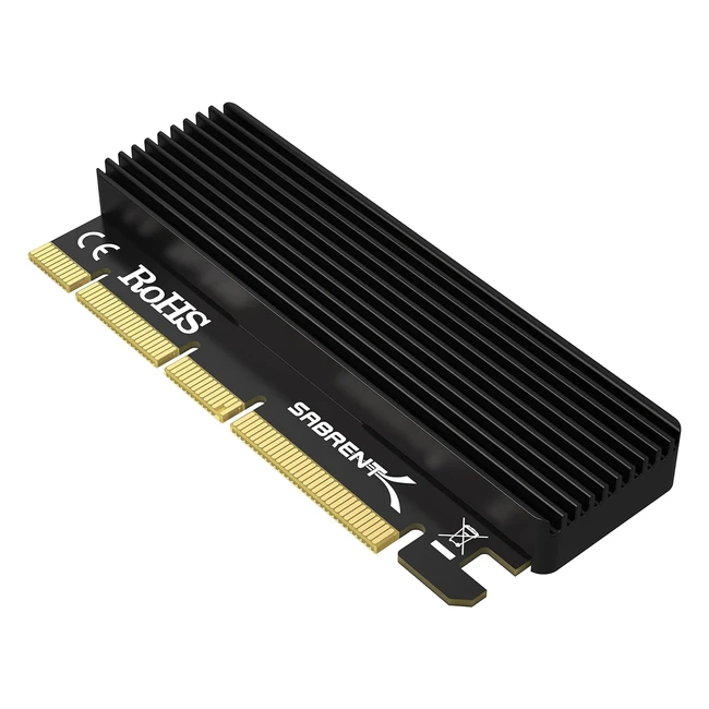 Sabrent M2 SSD NVMe to PCIe Adapter - Up to 16TB - Aluminum Heatsink - Thermal P