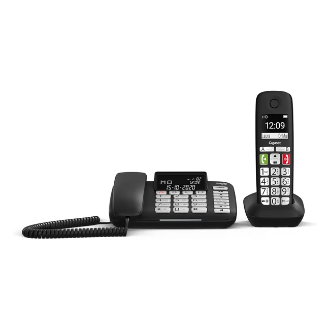 Téléphone fixe Gigaset DL780 Plus - Noir, Mains-libres, Touches larges